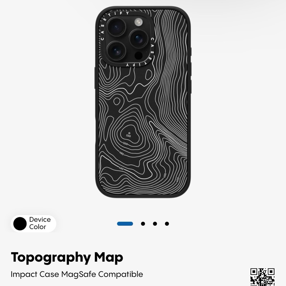 Casetify IPhone 16 pro max phone case, topography map